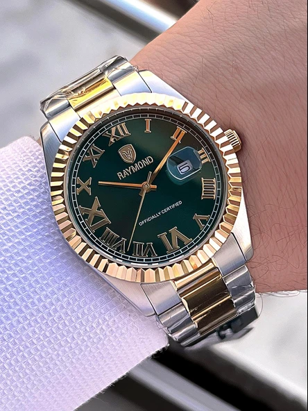 Raymond Nişan Ve Damatlara Özel Çelik Kordon 2 Yıl Garantili 5 Atm Erkek Kol Saati+Bileklik RMD.31 - Resim 3