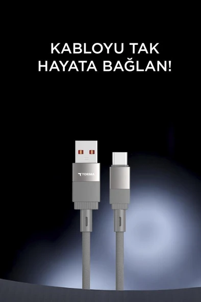 Torima U18 Gri USB İle Type-c Şarj ve Data Kablosu - Resim 4