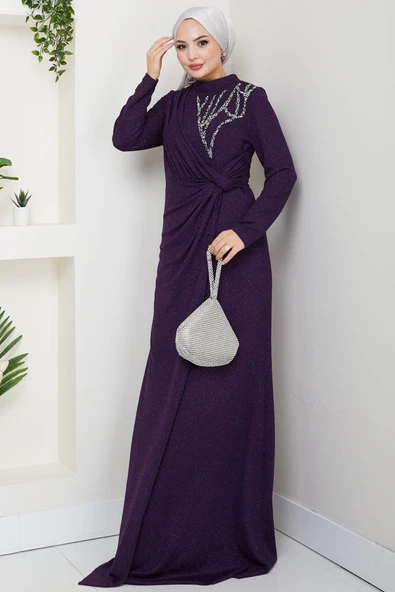 Eylül Tesettür Abiye Mürdüm ürün görseli