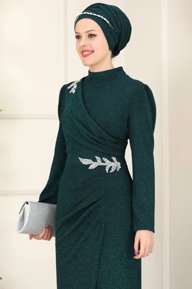 Masal Tesettür Abiye Zümrüt - Resim 2