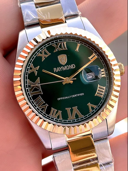 Raymond Nişan Ve Damatlara Özel Çelik Kordon 2 Yıl Garantili 5 Atm Erkek Kol Saati+Bileklik RMD.31 - Resim 4