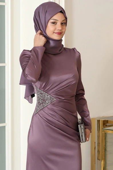 Efsun Tesettür Abiye Lavanta - Resim 2