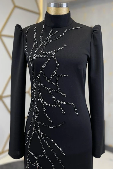 Tuana Tesettür Abiye Siyah - 2