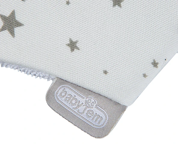 Yenidoğan Fular Yıldızlı Önlük Gri - 4