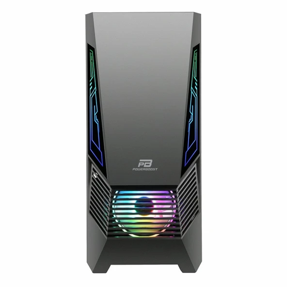 PowerBoost VK-G2051S USB 3.2 ARGB ATX Mid Tower Siyah Kasa - Resim 2