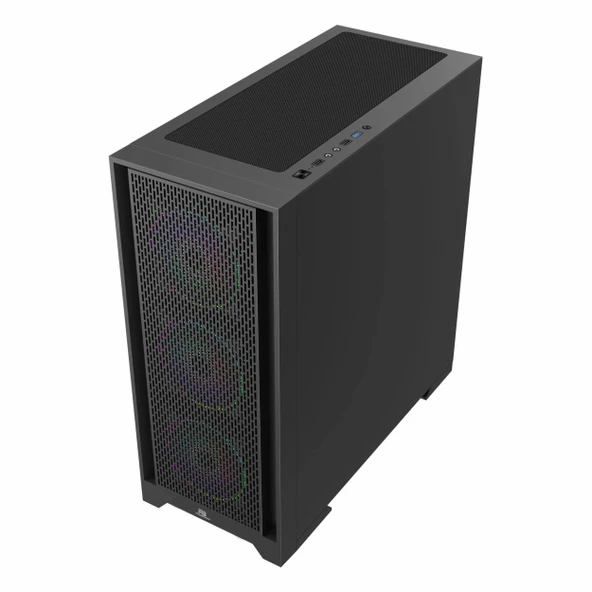 PowerBoost PB-P1600B USB 3.2 ARGB eATX Mid Tower Siyah Kasa - Resim 2
