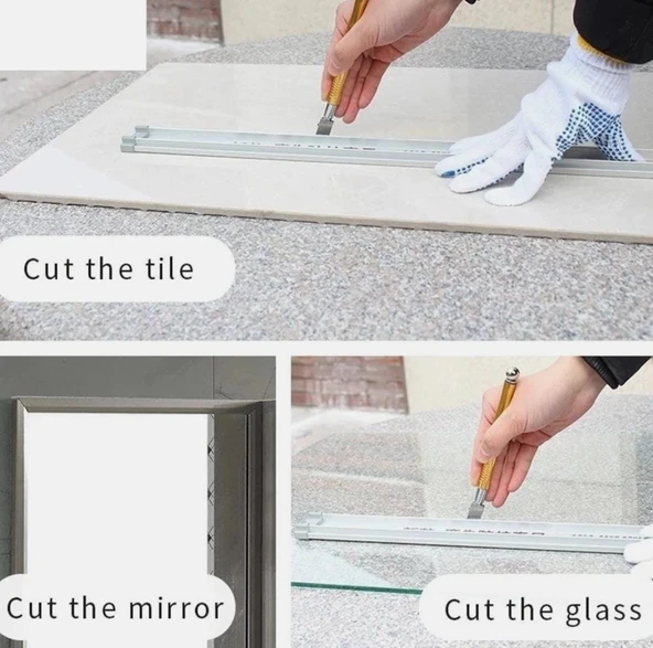 Elmas Kalem Cam Kesici Fayans Kesici Kendinden Yağlama Yağı Besleme Uçlu Cam Kesici Metal Saplı - 5