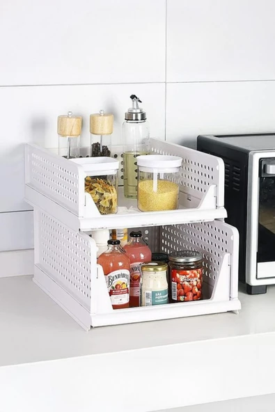 Mithra Life 6 lı Kayar Raf Organizer – Beyaz Dolap İçi Kıyafet, Aksesuar Düzenleyici MIT1262 - Resim 5