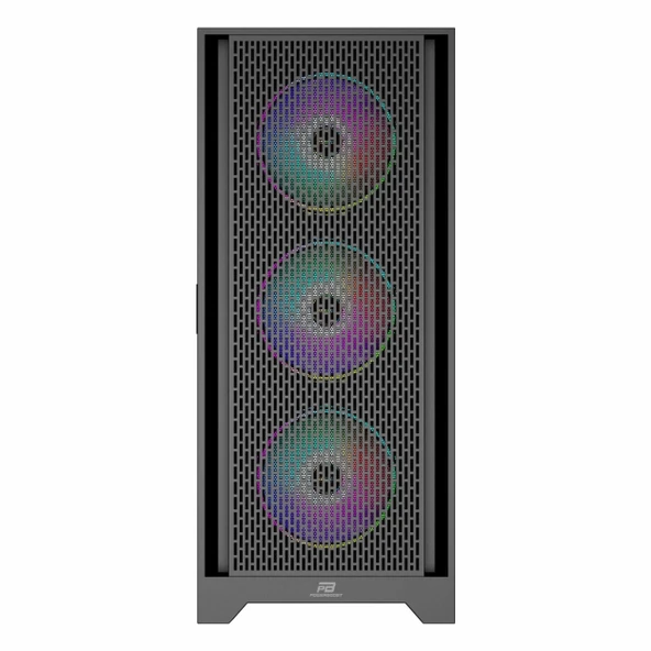 PowerBoost PB-P1600B USB 3.2 ARGB eATX Mid Tower Siyah Kasa ürün görseli 1