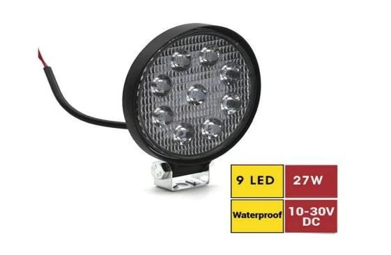 Carub Led Çalışma Lambası 10-30V 27W 9 Led Yuvarlak - 2
