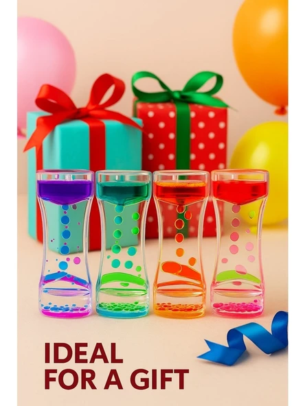 1 Adet Eğlenceli Rahatlatıcı Damla Akışlı Renkli Sıvı Kum Saati Ofis Ev İçin Dekoratif Masa Oyuncağı - Resim 9