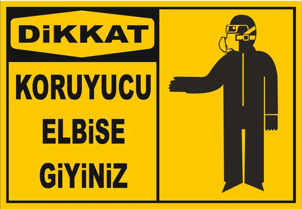 Koruyucu Elbiseni Giyiniz Sticker 20X28 Cm - 1