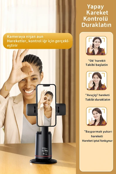 SS16  Yüz Takip Özellikli 360 Derece Hareketli Titreşim Engelleyici Gimbal - 2