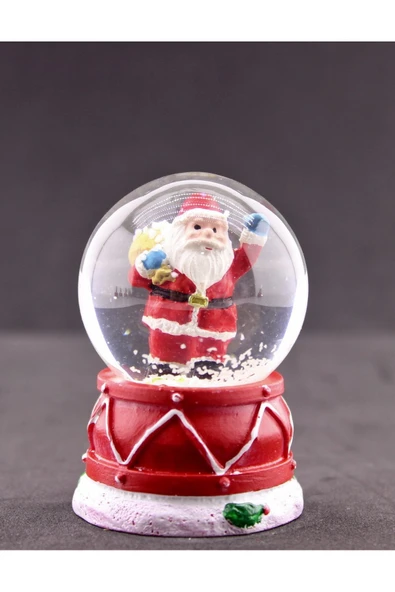 Yeni Yılın En Güzel Hediyesi Dekoratif Yılbaşı Led Işıklı 6,5 cm Noel Baba Figürlü Kar Küresi Hediye - 2