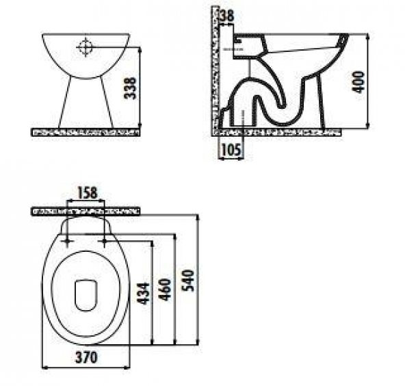 Creavit Klozet (Alttan Çıkışlı) Tp340 - 2