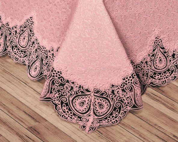 Farah Brokar Güpürlü Pike Takımı Pudra - Resim 2