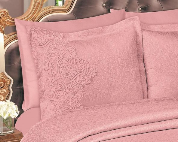 Farah Brokar Güpürlü Pike Takımı Pudra - Resim 3