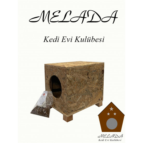 Melada Mobilya Sokak Hayvanları Kedi Evi Dikdörtgen - 2