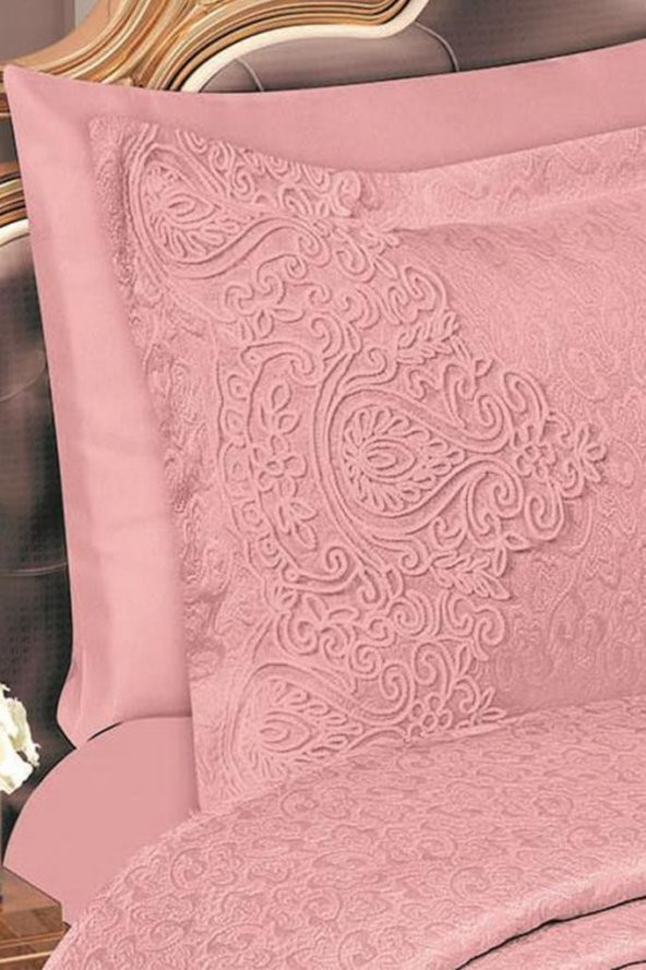 Farah Brokar Güpürlü Pike Takımı Pudra - Resim 6