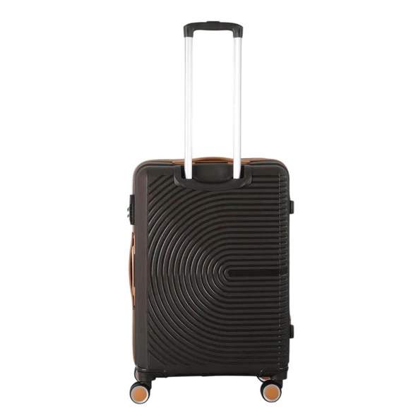 MÇS 3lü Set Kırılmaz Silikon Seyahat Valizi Bavulu V374 Kahve/Şamp - 6