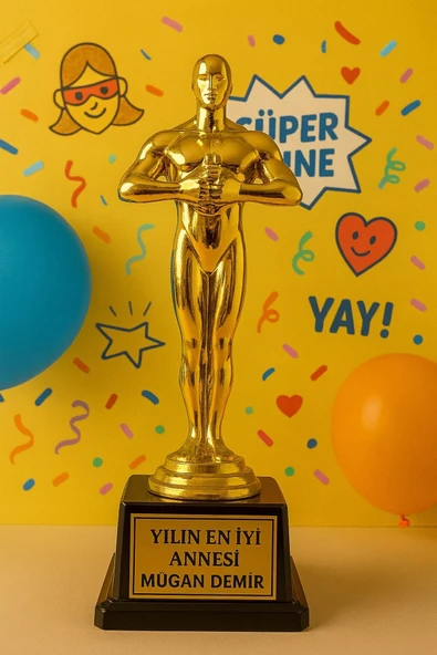 Sevgiliye Eşe En İyi Anneye Sevdiklerinize Hediye İsime Kişiye Özel Yılın En İyi Annesi Ödül Biblo - Resim 3