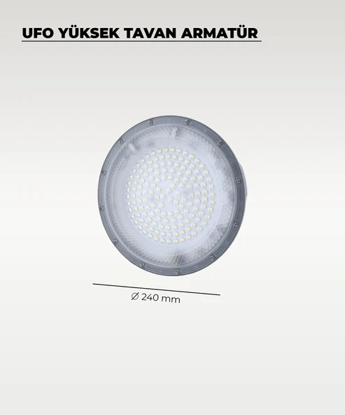 Yüksek Tavan Ufo Armatür 100W - 4000K Gün Işığı - Resim 2