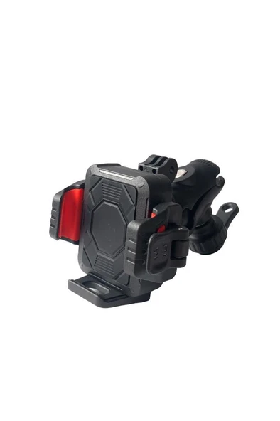 TORİMA JX-063 Siyah Plastik Motosiklet Sabitleyici  360° Döner Telefon Tutucu - Resim 4