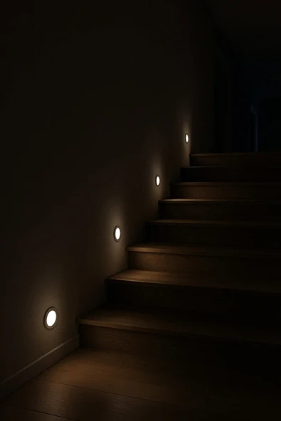 Sensörlü Koridor Aydınlatması 1.5W Beyaz Işık , Gömme Tip LED Spot