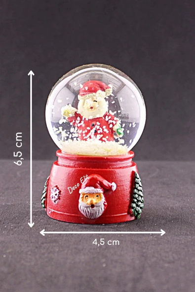 Yeni Yılın En Güzel Hediyesi Yılbaşı 2 Adet Led Işıklı 6,5 cm Noel Baba Kardan Adam Kar Küresi Seti - Resim 6