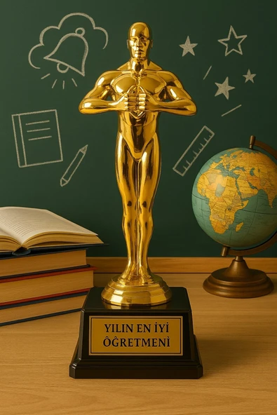 Sevgiliye Eşe Hediye Öğretmenler Gününe Anlam Katan Yılın En İyi Öğretmeni Oscarı Ödülü Biblosu - 1