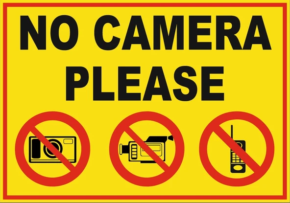 No Please Camera Sticker 20X28 Cm - 1