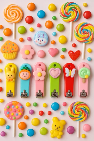 Bebek Çocuk Renkli Figür Tırnak Makası 2 Adet Karakterli Şirin Tırnak Makası Pratik Güvenli Kullanım - 4