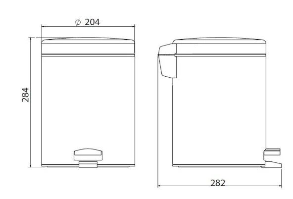 Serel Paslanmaz Pedallı Çöp Kovası 5 Lt 304 KLT 140107006T2 - 2