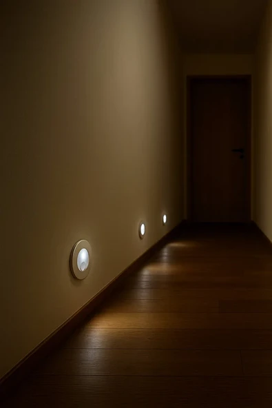 Sensörlü Koridor Aydınlatması 1.5W Beyaz Işık , Gömme Tip LED Spot - 2