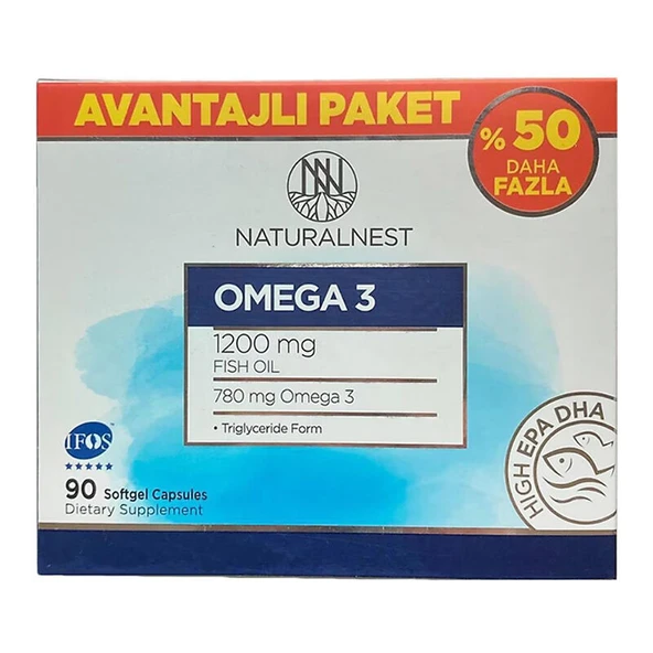 Naturalnest Omega 3 Takviye Edici Gıda 90 Kapsül - Avantajlı Paket ürün görseli