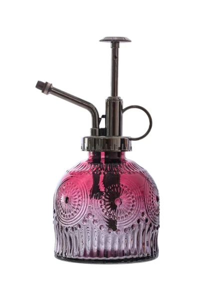 Şık Tasarımlı Ev Bahçe Saksı Çiçeklerine Özel Cam Bitki Sulama Fıskiyesi Kolonya Şişesi 200ML Kırmzı