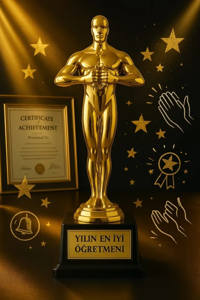 Sevgiliye Eşe Hediye Öğretmenler Gününe Anlam Katan Yılın En İyi Öğretmeni Oscarı Ödülü Biblosu - 2