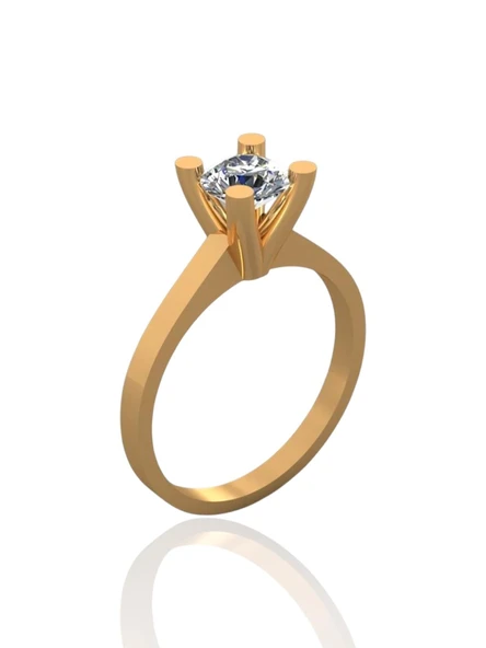 Pırlanta Modeli Üst Kalite Tek taş 14 Ayar Altın Yüzük ürün görseli