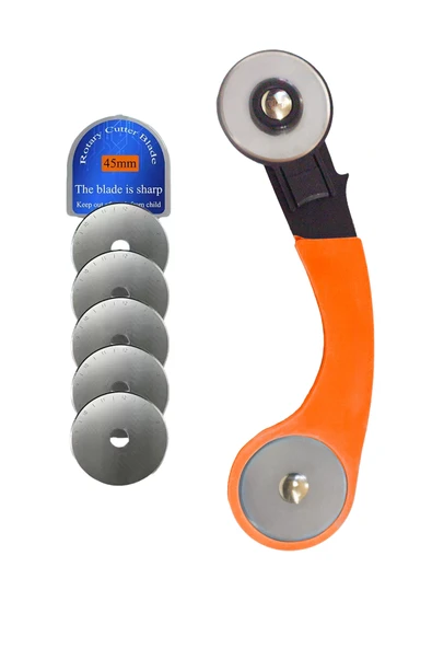 45mm RC11 Rulet Kumaş Deri Kağıt Kesici ve 5 Yedek Düz Bıçak - Resim 3