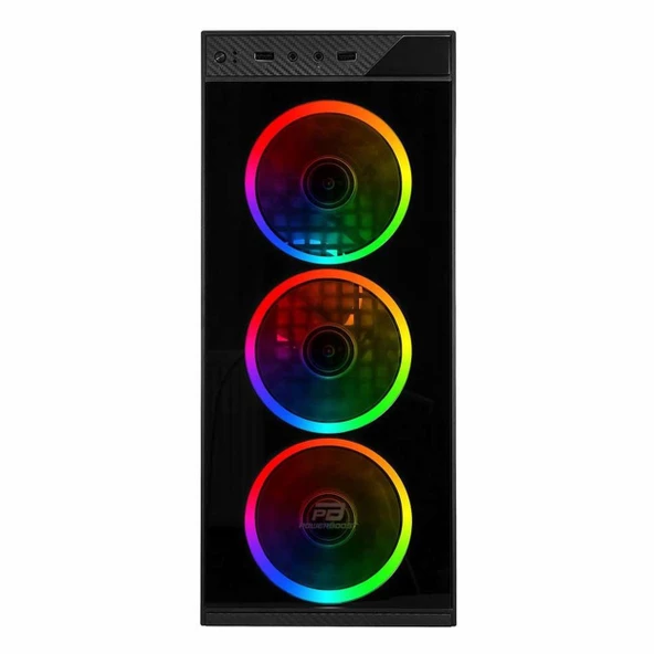 PowerBoost VK-C12B USB 3.2 RGB ATX Mid Tower Siyah Kasa - Resim 2
