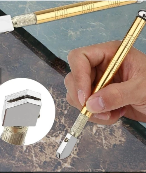Elmas Kalem Cam Kesici Fayans Kesici Kendinden Yağlama Yağı Besleme Uçlu Cam Kesici Metal Saplı - 4