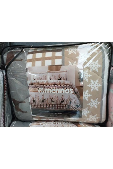 Merinos Comforter Tek Kişilik Yorgan Seti - Deer Bej - 3