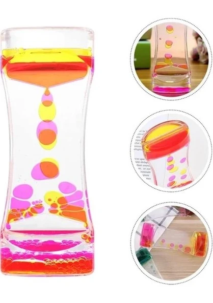 1 Adet Eğlenceli Rahatlatıcı Damla Akışlı Renkli Sıvı Kum Saati Ofis Ev İçin Dekoratif Masa Oyuncağı - Resim 4