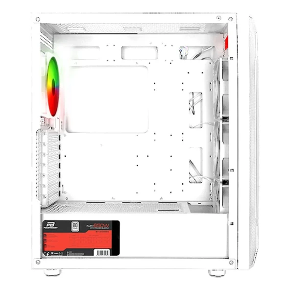 PowerBoost VK-G3701W USB 3.2 ARGB ATX Mid Tower Beyaz Kasa - Resim 3