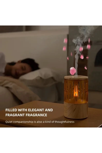 Mum Işığı Görünümlü Taşınabilir 125ml Kapasiteli Işıklı Aroma Yayıcı Hava Nemlendirici - 4