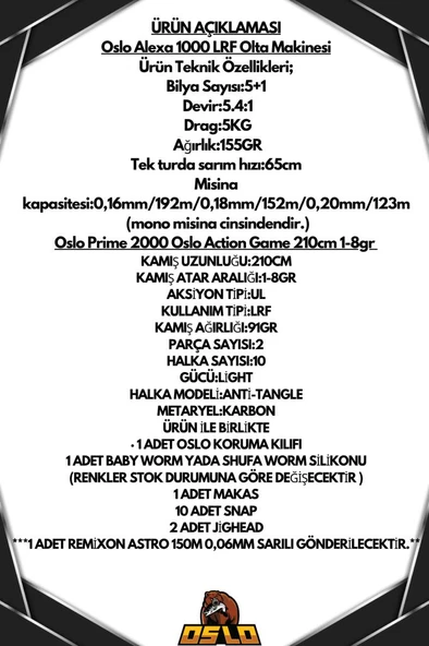 Oslo Alexa 1000 Oslo Action Game 210cm 1-8gr LRF Olta Seti - 2
