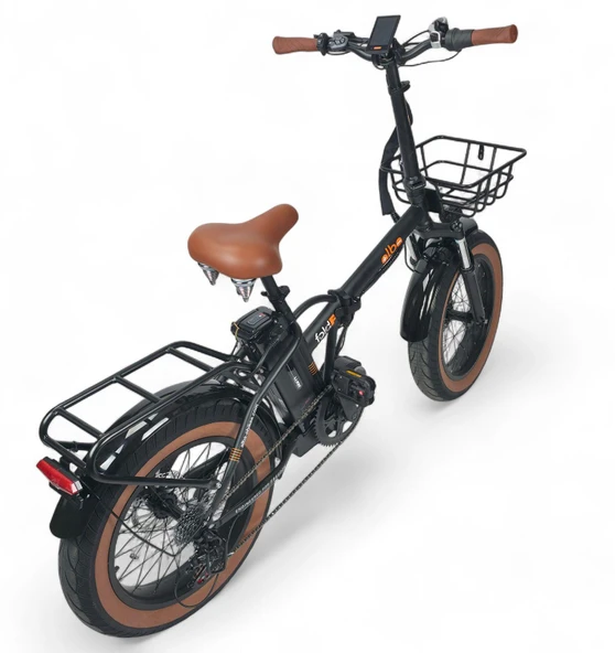 Alba Fold F Premium 750Watt Mid Motor 48V 16Ah(768Wh) Elektrikli Bisiklet Siyah Zırhlı lastik Hd Fren - 2