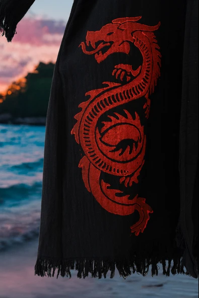 Varol Organik %100 Pamuk Kimono Yaka Sabalık Bornoz - Viserion - Resim 3