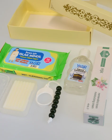 Mini İhram Seti – Hac ve Umre İçin Kokusuz Hediye Seti, Tavaf Tesbihli Özel Kutulu - 3