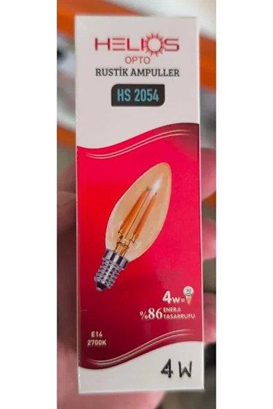 Rustik LED Ampul 4W E14 2700K Sarı Işık Şeffaf Cam - 3